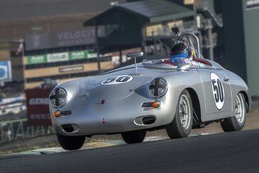 Tyler Hagan cruises out of Turn 2 in a 1960 Porsche 356 Roadster