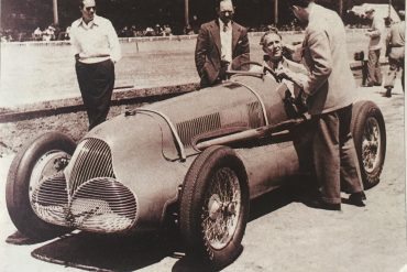 Gerard in the old Maserati at Indy.